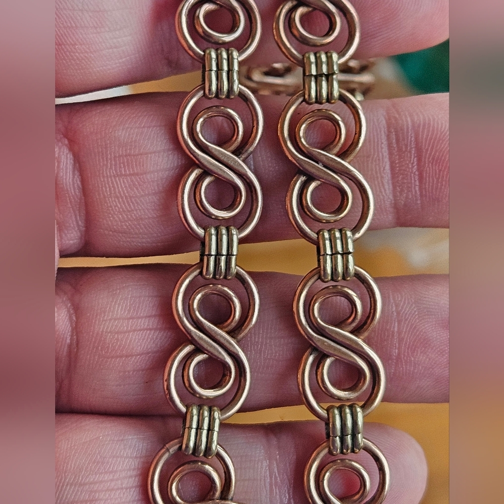 Victorian 14k Yellow & Rose Gold Filled Unique Link Heavy 32g 16.5" Necklace - Picture 2 of 7